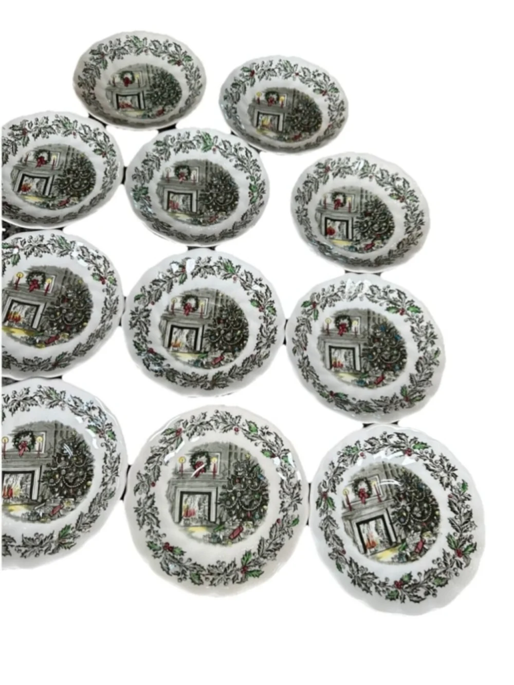 VTG Johnson Brothers England Merry Christmas Tea Cups & Saucers Etc. Set Of 20